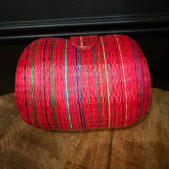 Vibrant Red Woven Clutch from the Philippines - Picture 2 of 3